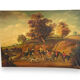 Painting court hunting oil on canvas