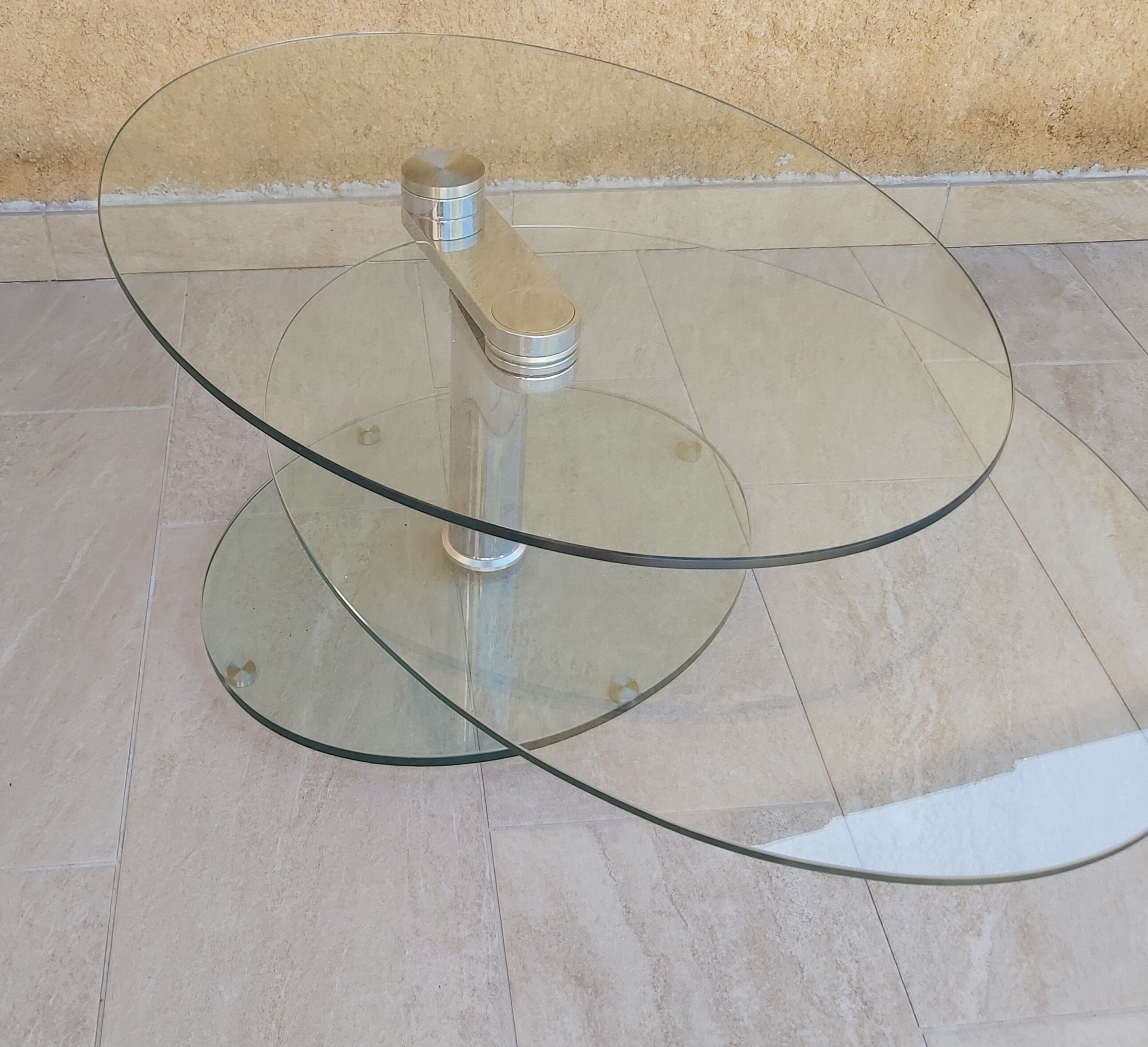 Table basse articulée en verre