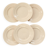 6 vintage pale pink earthenware dessert plates