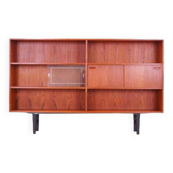 Bibliothèque en teck, design danois, années 1970, fabricant : Clausen & Søn
