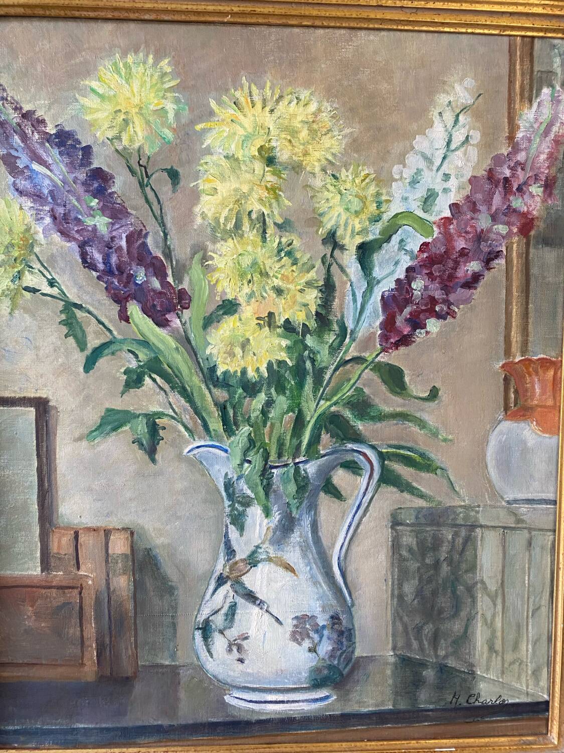 Fleurs signé Henri Charbon