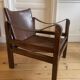 Vintage leather Safari armchair