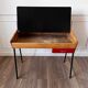 Small vintage red and wood desk