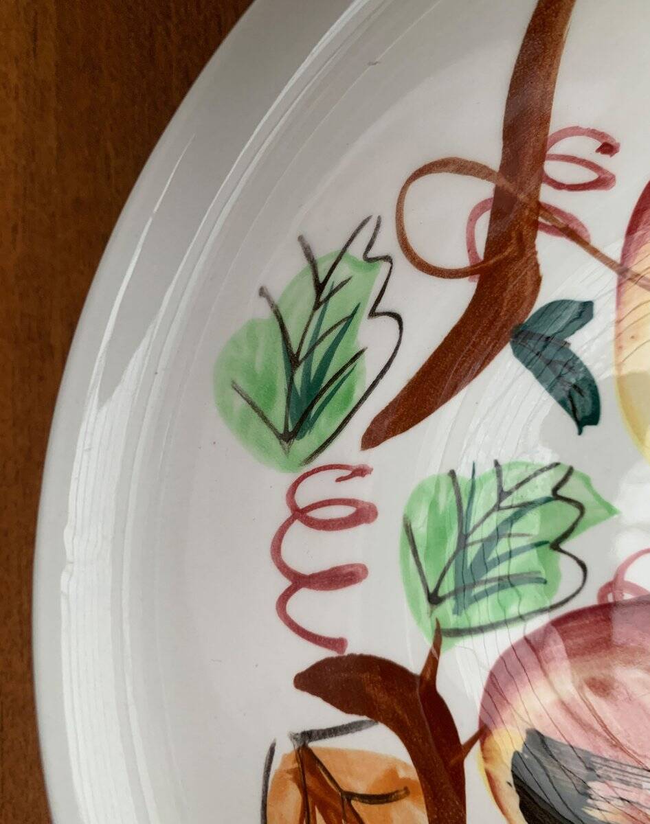 Bol en céramique vintage avec décor floral peint à la main de S.S. Crown, Japon