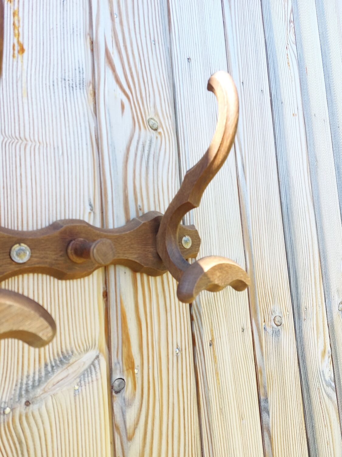 Antique wooden coat rack