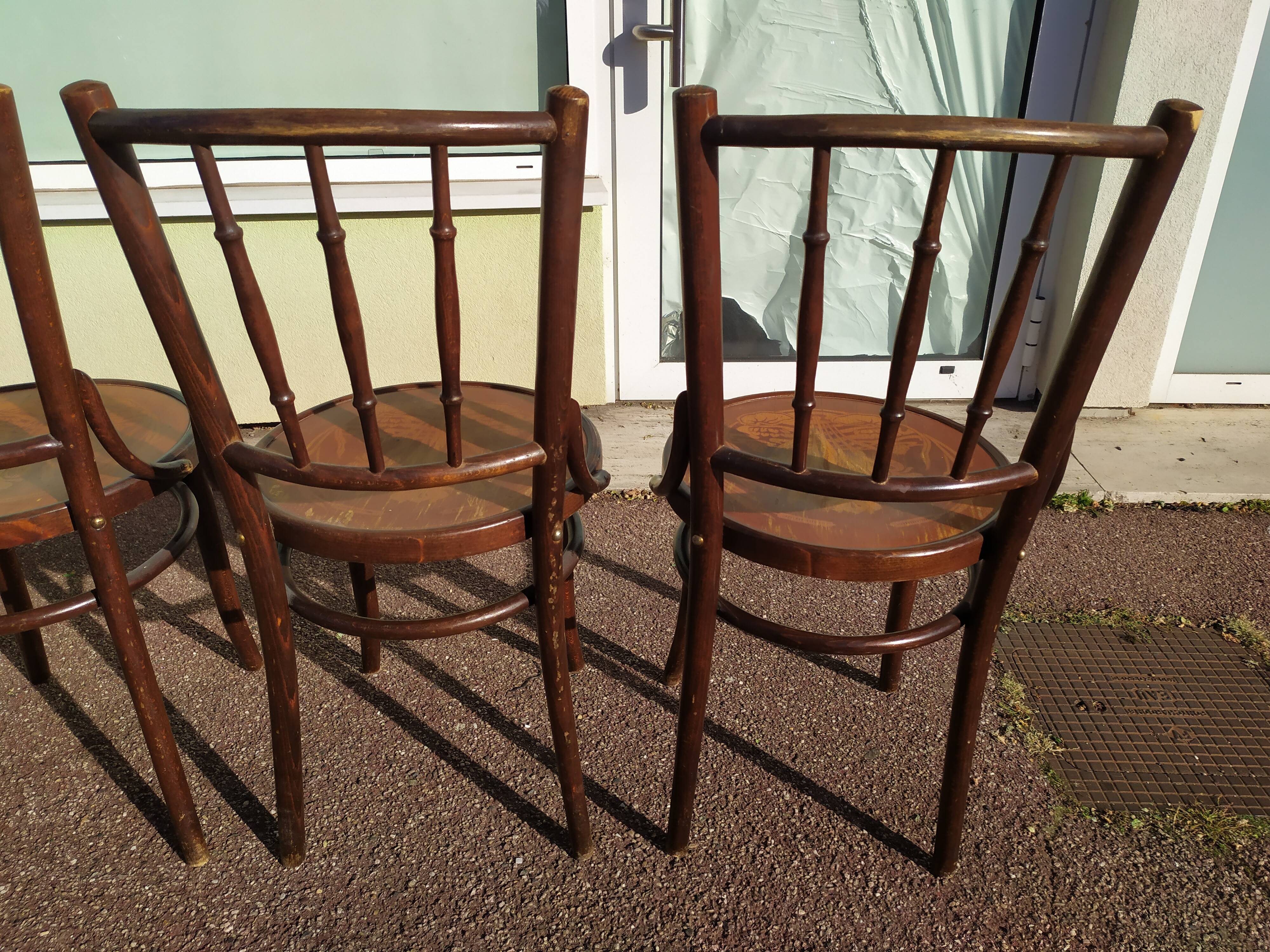 Lot de 6 chaise en bois - bistrot - terrasse - vintage