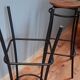 Paire de tabourets hauts Agne Stool assise bois massif et pieds acier