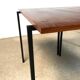Minimalist walnut & steel stacking side tables, 1960s, Set of 2