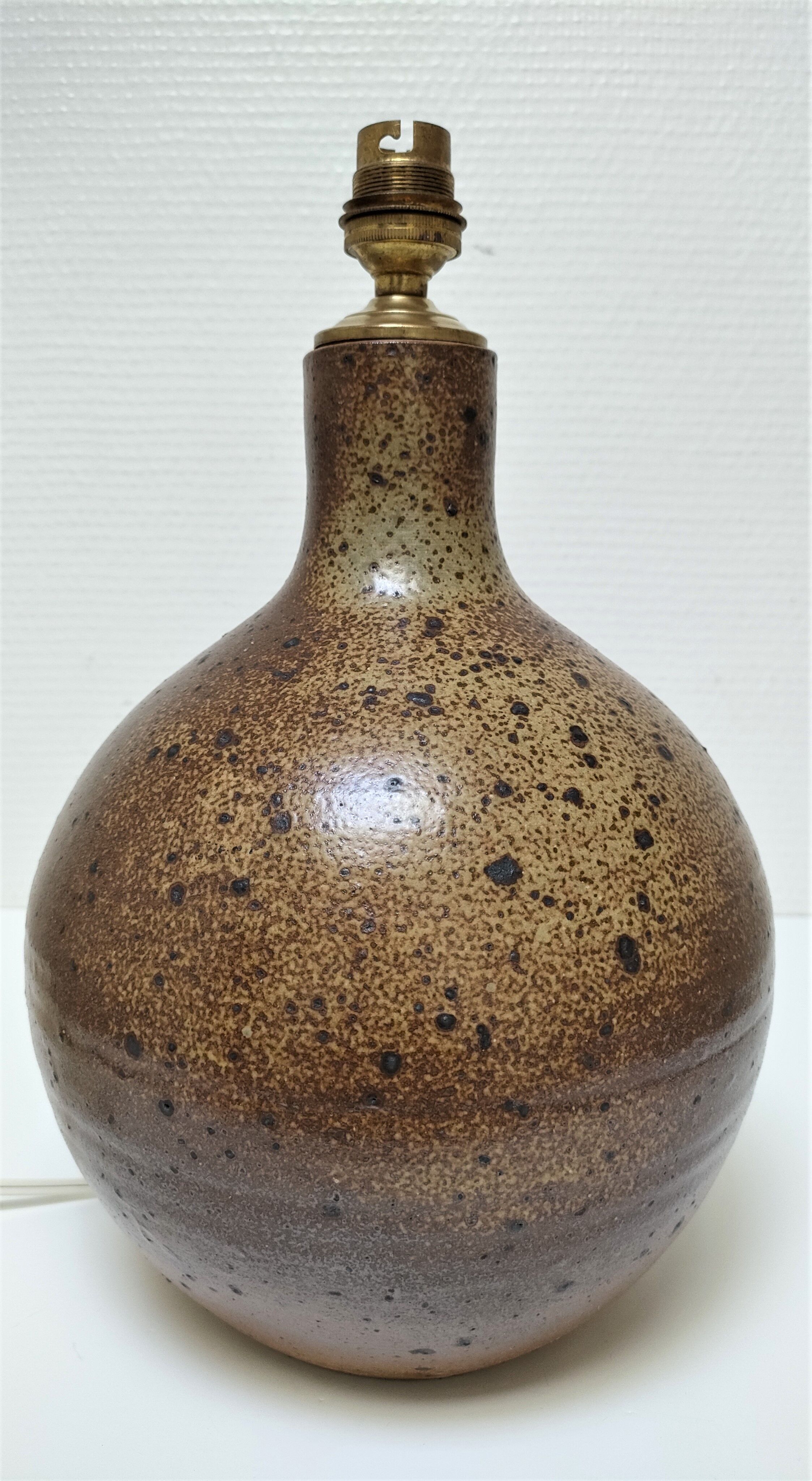 Lamp foot sandstone pyrity vintage height 31 cm