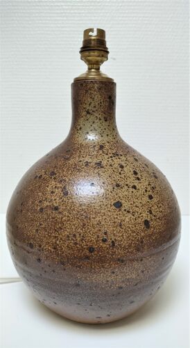 Pied de lampe grès pyrité vintage hauteur 31 cm