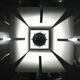 Impressive Space Age chandelier with 5 lights, chrome metal, Italy 1970s.
