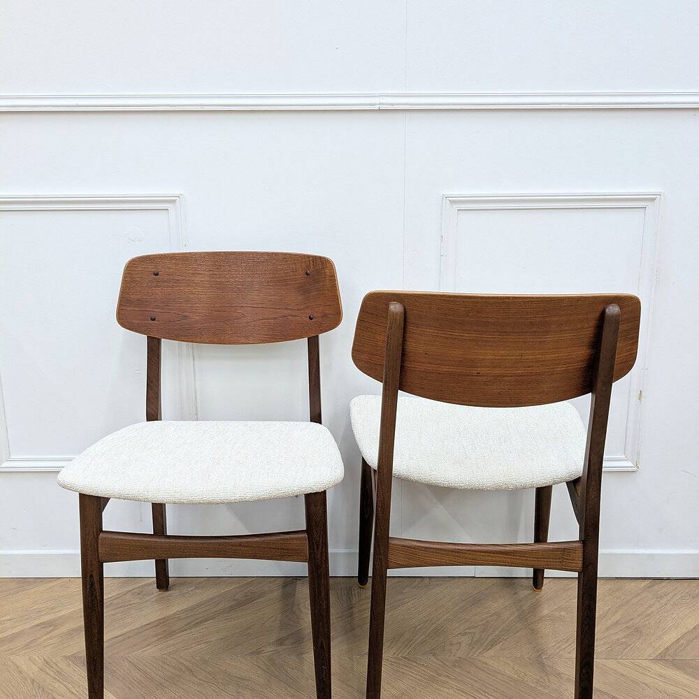 Lot de 2 chaises scandinaves en teck