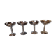 Lot 4 silver metal champagne glasses 1950/60