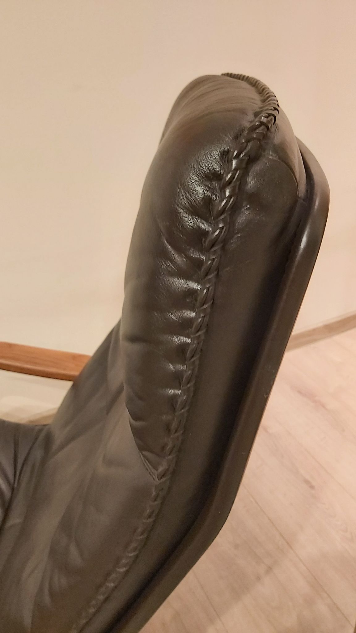 Swivel armchair with footrest, Berg Forniture, Denmark, 1970s