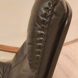 Swivel armchair with footrest, Berg Forniture, Denmark, 1970s