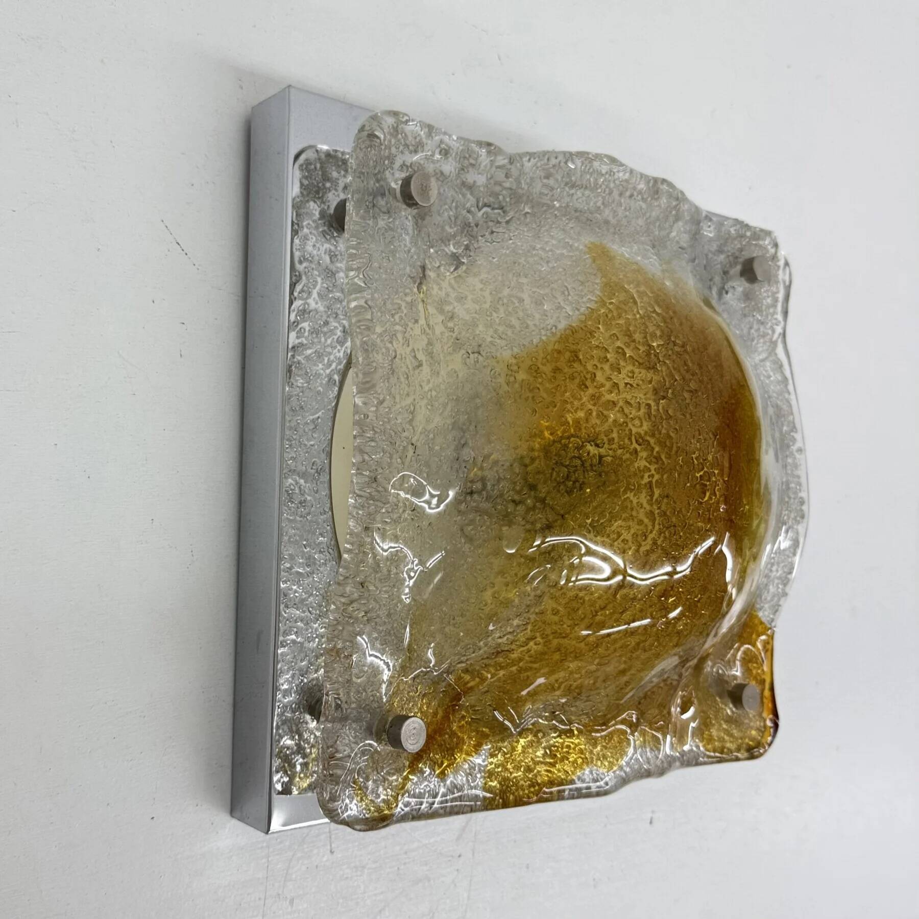 Vintage Murano glass abstract wall sconces from Mazzega, Italy, 1960s