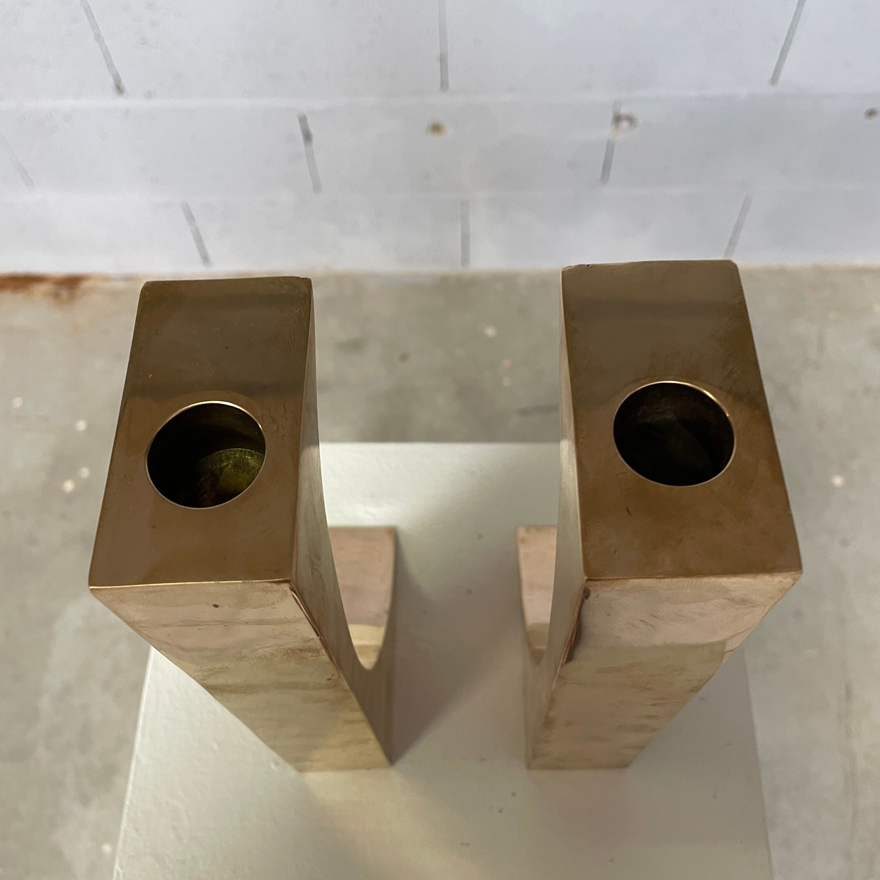 Bookend candle holders, Monique Geber