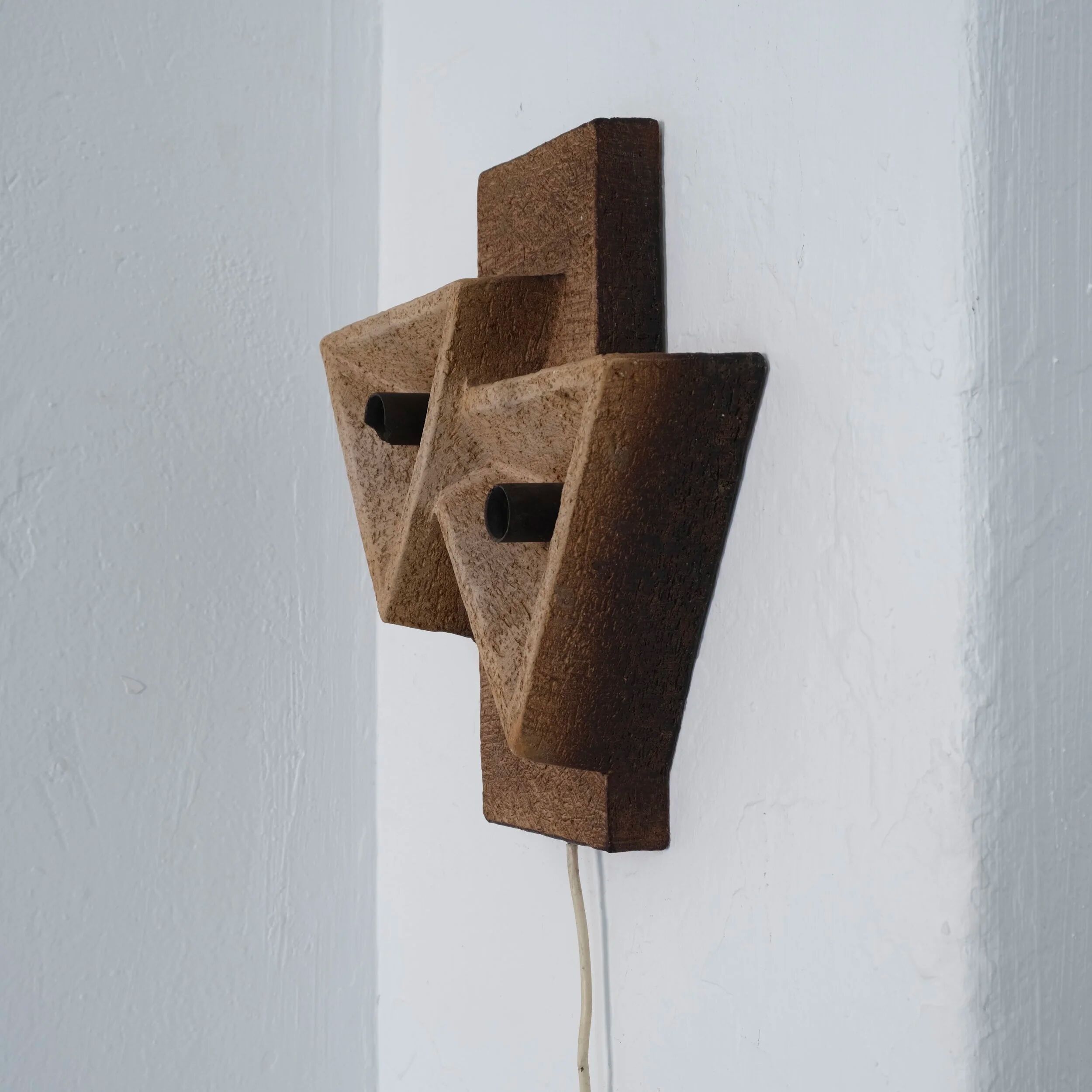 Dutch organic form ceramic wall sconce | 1960s