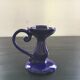 Indigo earthenware candle holder