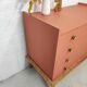 Vintage terracotta legs compass chest of drawers