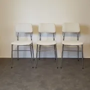 3 chaises formica bouclettes blanches