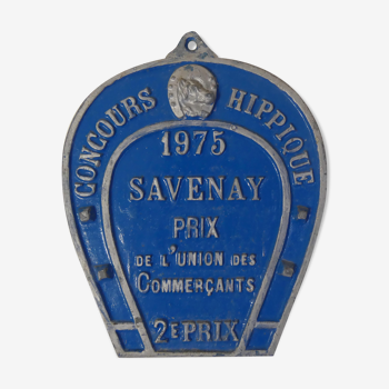 Old equestrian competition plaque savenay 1975