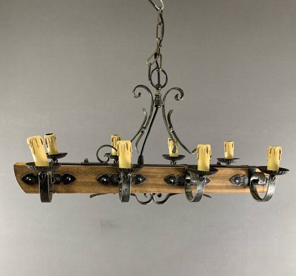 Rustic Wood and Metal Pendant Light