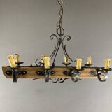 Rustic Wood and Metal Pendant Light