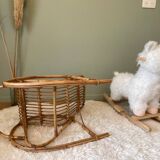 Vintage rattan rocking chair for children