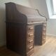 American roll-top desk in solid oak, also known as "Roll desk top".