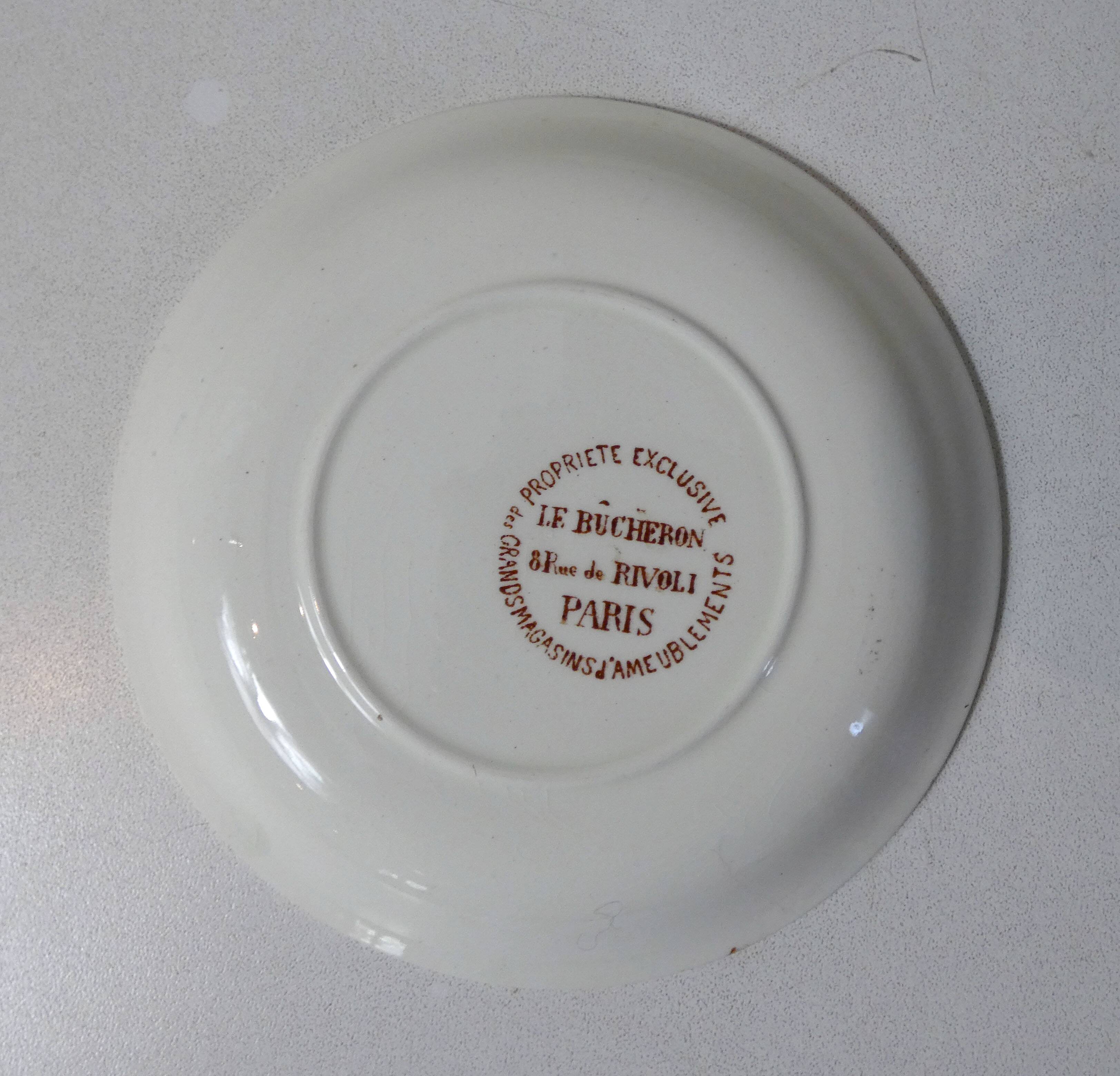 dinette Terre de fer bird plates exclusive to LE BUCHERON