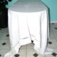 Old linen tablecloth with MN monogram and openwork 230x250cm *M7*