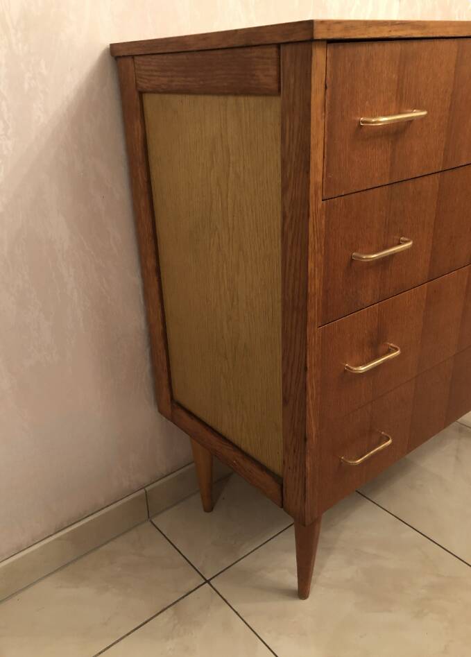 Scandinavian wooden chest of drawers from the 1960s