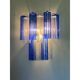 Applique murale contemporaine bicolore bleue "Tronchi" dans le style Venini