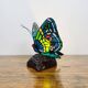 Tiffany Style Art Deco Stained Glass Butterfly Lamp – Colored Glass, H. 25 cm