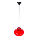 Vintage red glass pendant lamp, 1960s