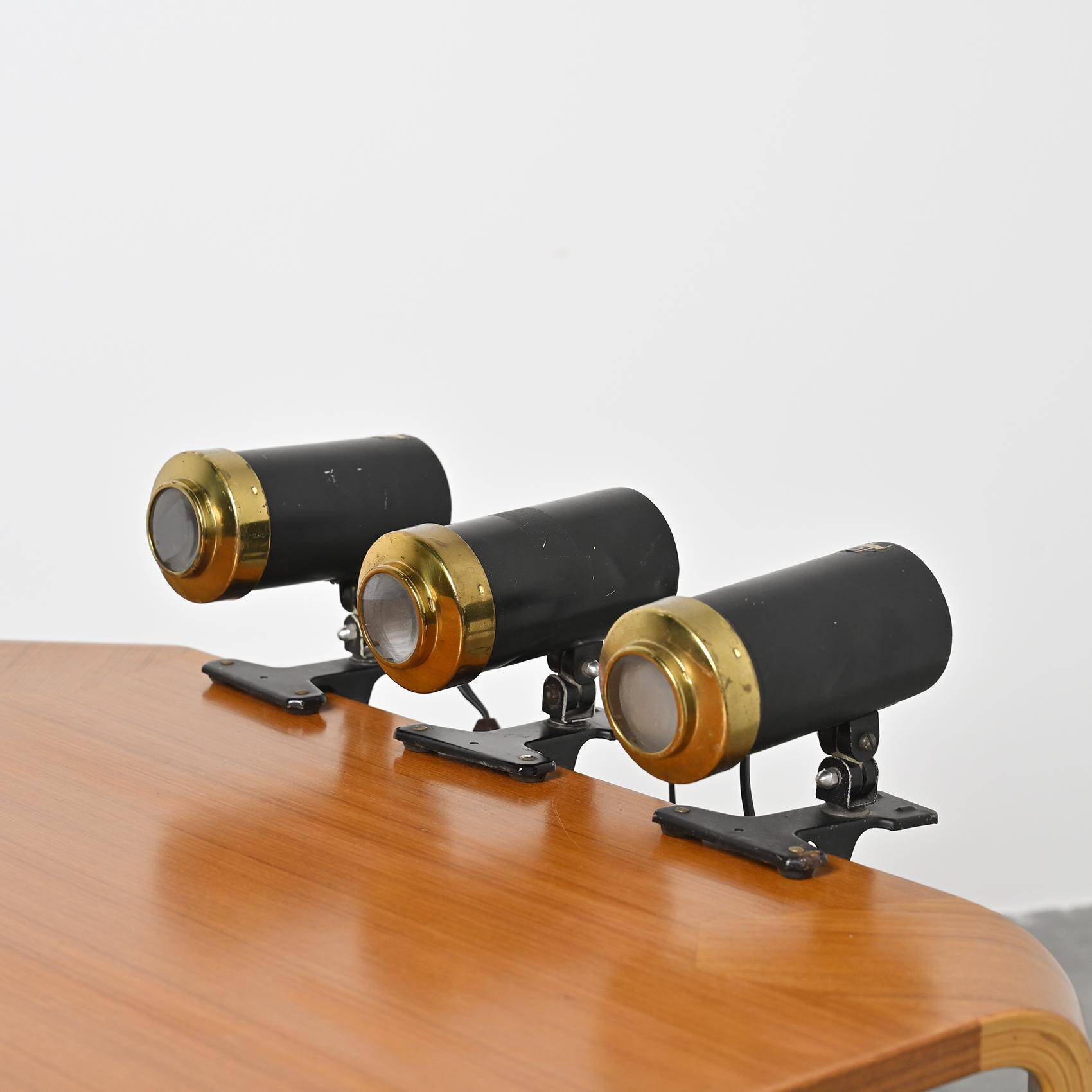 Set of three clamp lamps, Jacques Biny, circa 1950, Lita edition