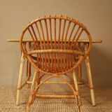 Rattan desk and chair set