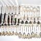 Housewife 48 vintage table cutlery in silver metal sfam - knife spoons coffee fork x12