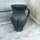 Pitcher in matte and glossy black pottery