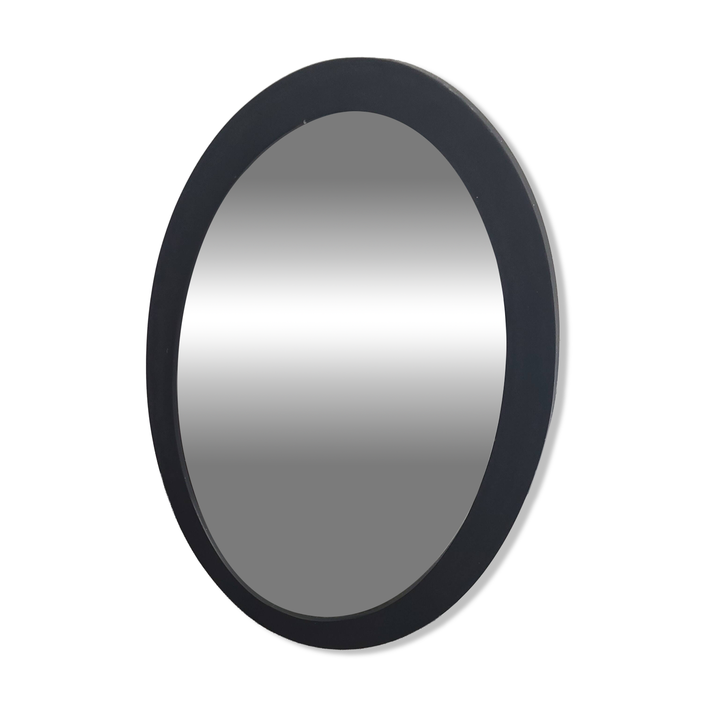 Modern Style Black Oval Wall Mirror