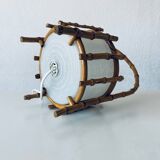 Bamboo and glass lamp