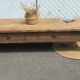 Large XXL farmhouse coffee table in raw solid oak.