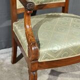 Paire de Fauteuils à Crosses en Acajou, époque Restauration – Début XIXe