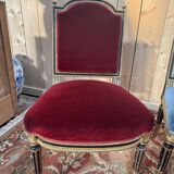 Set of 4 Napoleon III chairs in black and gold.