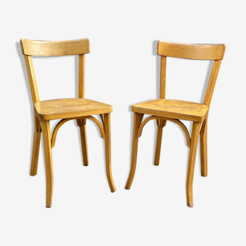 Paire de chaises bistrot Baumann,1950