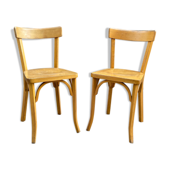 Paire de chaises bistrot Baumann,1950