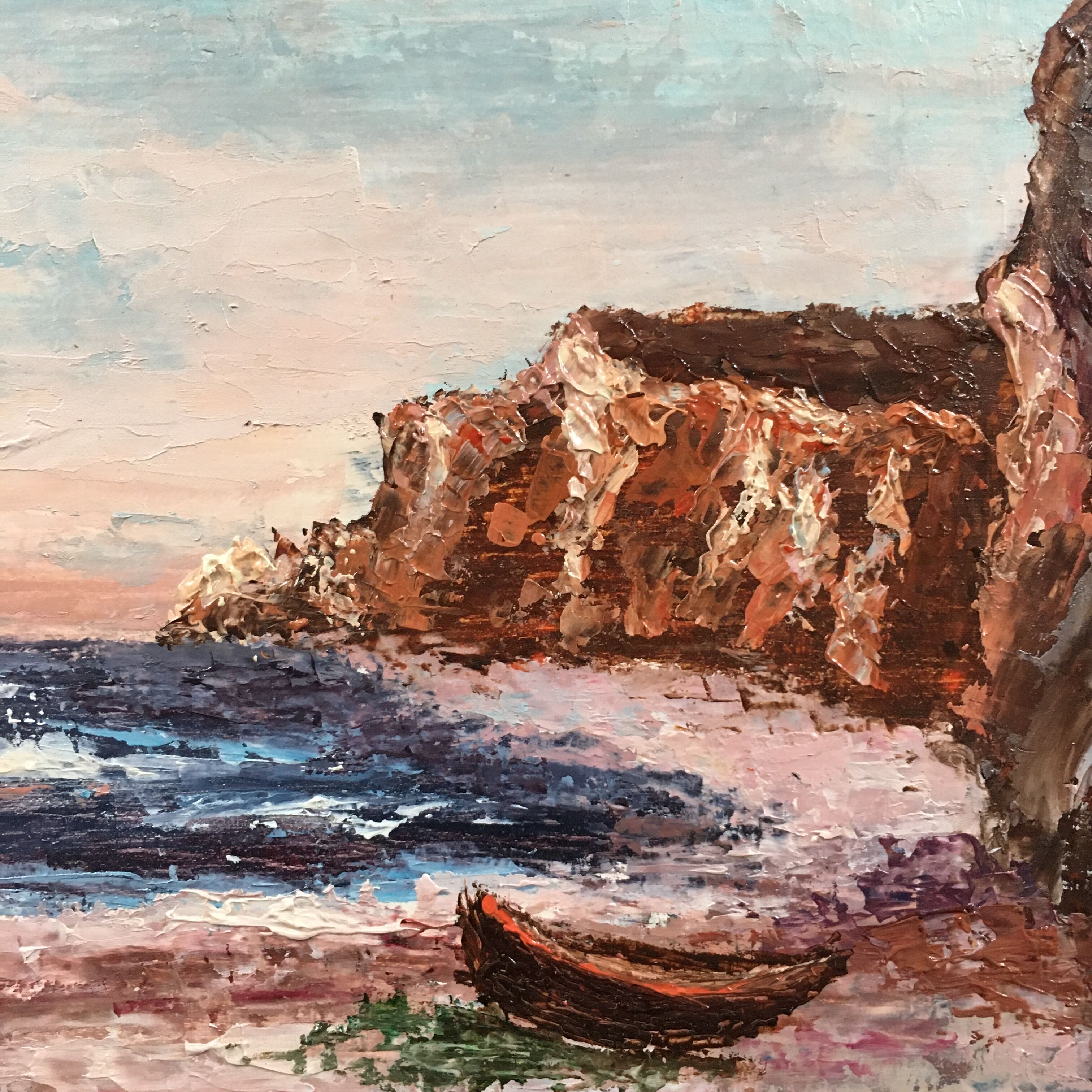 Sea and cliffs landscape painting