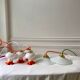 Hanging lamp in opaline smooth orange thread early twentieth century