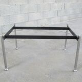 Table basse acier chromé et ardoise